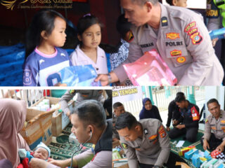 Polres Aceh Tengah Hadirkan Layanan Kesehatan dan Bantuan Alat Tulis bagi Anak-anak di Posko Pengungsian
