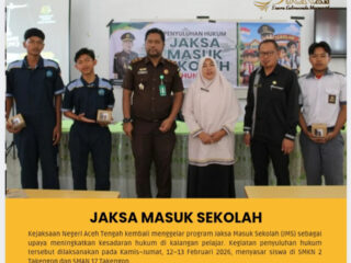 Jaksa Masuk Sekolah Tanamkan Kesadaran Hukum Digital di Kalangan Pelajar Takengon