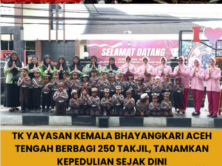 TK Yayasan Kemala Bhayangkari Aceh Tengah Berbagi 250 Takjil, Tanamkan Kepedulian Sejak Dini