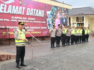 Kapolres Pimpin Apel Kesiapan Pengamanan Malam Takbiran dan Shalat Idul Fitri di Aceh Tengah