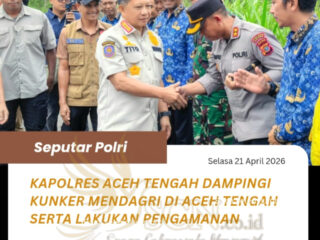Kapolres Aceh Tengah Dampingi Kunker Mendagri di Aceh Tengah Serta Lakukan Pengamanan