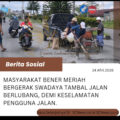 Masyarakat Bener Meriah Bergerak Swadaya Tambal Jalan Berlubang, Demi Keselamatan Pengguna Jalan.