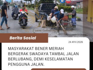 Masyarakat Bener Meriah Bergerak Swadaya Tambal Jalan Berlubang, Demi Keselamatan Pengguna Jalan.