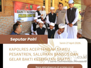 Kapolres Aceh Tengah Saweu Pesantren, Salurkan Bansos dan Gelar Bakti Kesehatan Gratis