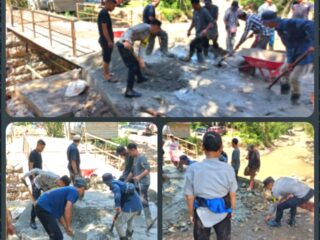 Gotong Royong Polisi dan Warga, Jembatan Darurat di Rusip Antara Aceh Tengah Dikebut, Akses Tiga Kampung Segera Normal