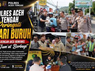 Polres Aceh Tengah Peringati Hari Buruh dengan Aksi Humanis “Jum’at Berbagi”