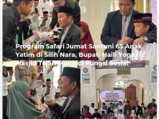 Program Safari Jumat Santuni 65 Anak Yatim di Silih Nara, Bupati Haili Yoga : Masjid Telah Menjadi Fungsi Sosial