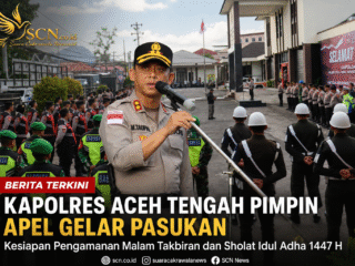 Kapolres Aceh Tengah Pimpin Apel Gelar Pasukan Kesiapan Pengamanan Malam Takbiran dan Sholat Idul Adha 1447 H