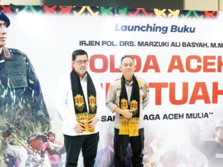 Bupati Haili Yoga dan Kapolres AKBP Muhammad Taufiq Hadiri Peluncuran Buku Polda Aceh Meutuah.