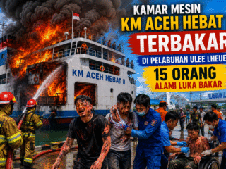 Kamar Mesin KM Aceh Hebat II Terbakar di Pelabuhan Ulee Lheue, 15 Orang Alami Luka Bakar.