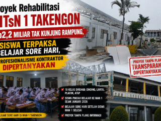 Proyek Rehabilitasi MTsN 1 Takengon Rp2,2 Miliar Tak Kunjung Rampung, Siswa Terpaksa Belajar Sore Hari, Profesionalisme Kontraktor Dipertanyakan