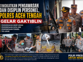 Tingkatkan Pengawasan dan Disiplin Personel, Polres Aceh Tengah Gelar Gaktiblin Pemeriksaan Senpi Dinas, Data Diri, Ponsel, dan Tes Urine