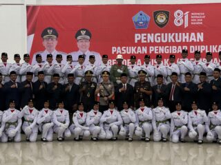 *Kapolres Pidie Jaya Hadiri Pengukuhan Pasukan Pengibar Duplikat Bendera Pusaka Merah Putih*