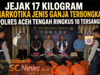 Jejak 17 Kilogram Narkotika Jenis Ganja Terbongkar, Polres Aceh Tengah Ringkus 10 Tersangka.