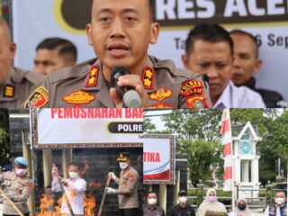 Polres Aceh Tengah Musnahkan 101,9 Kilogram Ganja, Kapolres Tegaskan Bandar Narkoba Jangan Coba Bermain di Takengon
