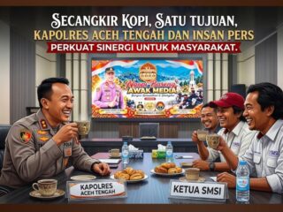 Secangkir Kopi, Satu Tujuan, Kapolres Aceh Tengah dan Insan Pers Perkuat Sinergi untuk Masyarakat.