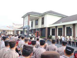 Kapolres Aceh Tengah Pimpin Apel Pengamanan Unjuk Rasa, Tekankan Pendekatan Humanis